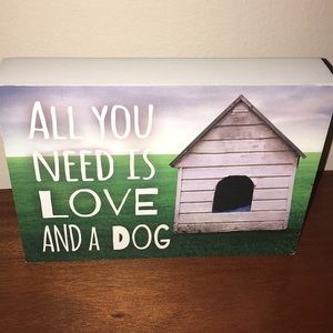 Love and a Dog Graphic Wood Box Art